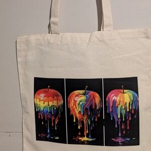 Colorful Dripping Apple Art Tote Bag